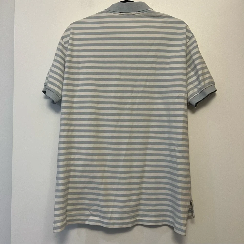 Polo Ralph Lauren Light Blue & White Striped Polo Shirt